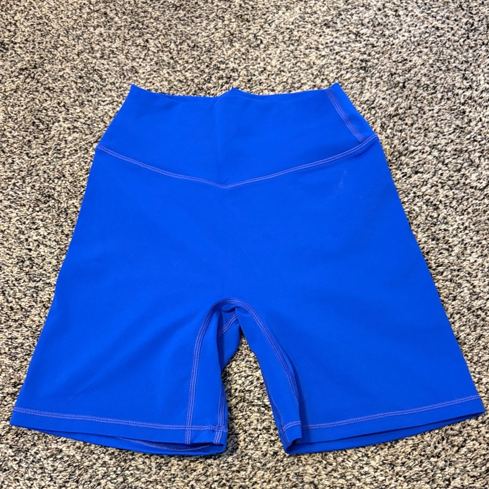 High-Rise Electric Blue Women's Bike Shorts
